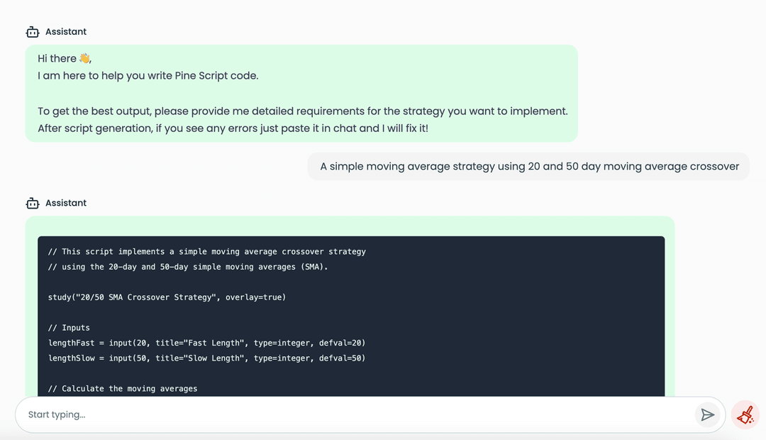 Pine Script Code Generation